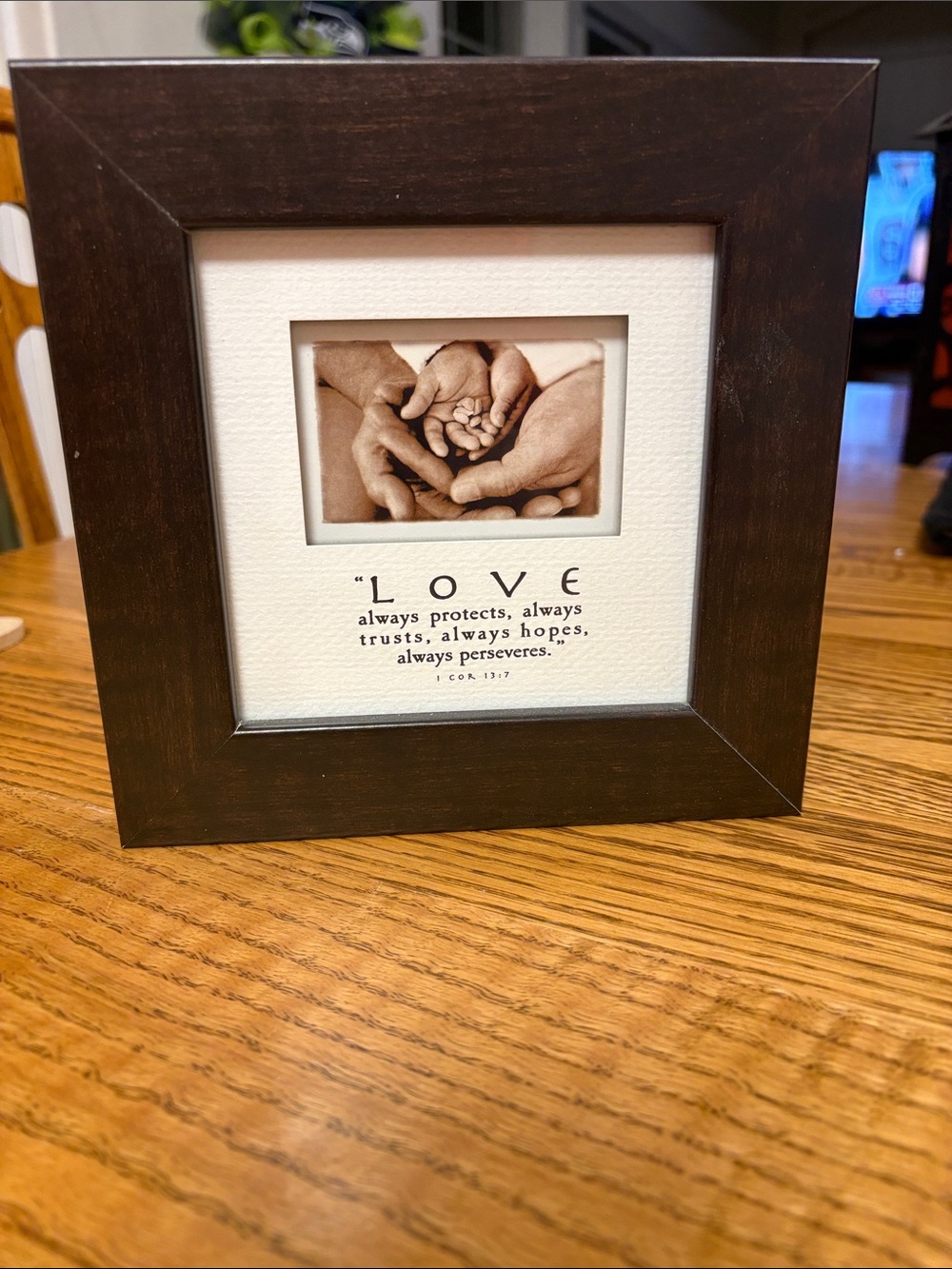 Love Sentiment Dark Brown Picture Frame
